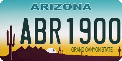 AZ license plate ABR1900