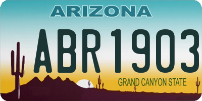 AZ license plate ABR1903