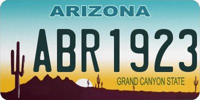 AZ license plate ABR1923