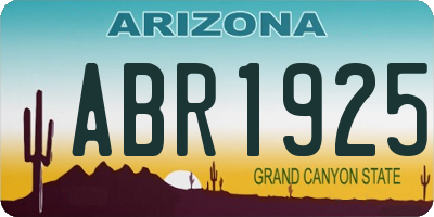 AZ license plate ABR1925