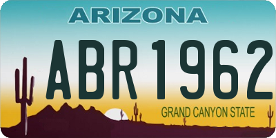 AZ license plate ABR1962