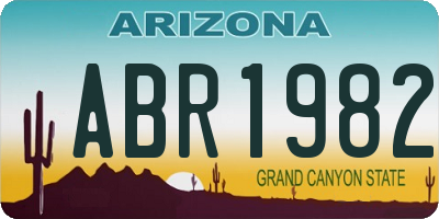 AZ license plate ABR1982