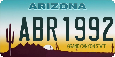 AZ license plate ABR1992
