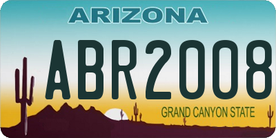 AZ license plate ABR2008