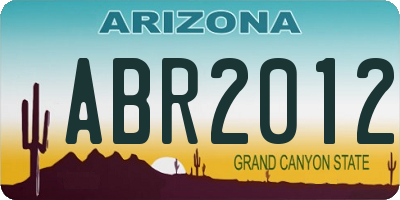 AZ license plate ABR2012