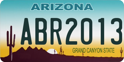 AZ license plate ABR2013