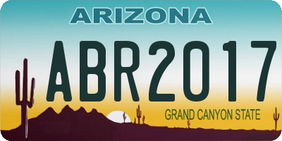 AZ license plate ABR2017