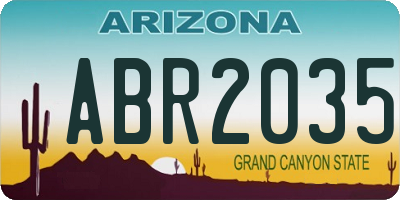 AZ license plate ABR2035