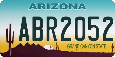 AZ license plate ABR2052