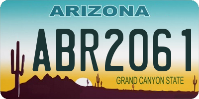AZ license plate ABR2061