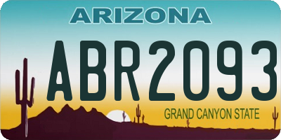 AZ license plate ABR2093
