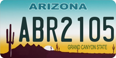 AZ license plate ABR2105