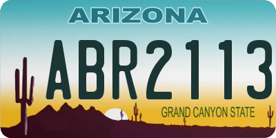 AZ license plate ABR2113