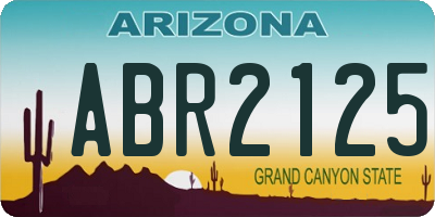 AZ license plate ABR2125