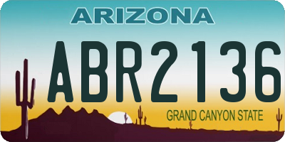 AZ license plate ABR2136