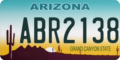 AZ license plate ABR2138