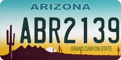 AZ license plate ABR2139