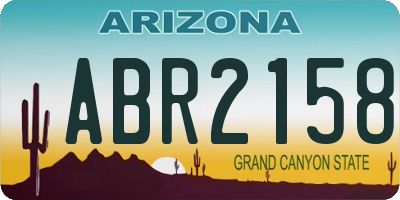 AZ license plate ABR2158