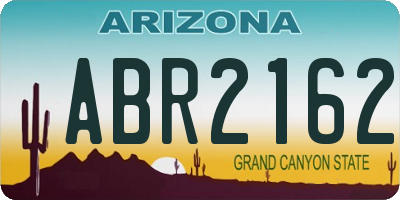 AZ license plate ABR2162