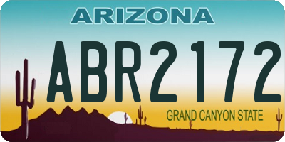 AZ license plate ABR2172