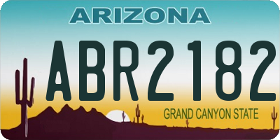 AZ license plate ABR2182