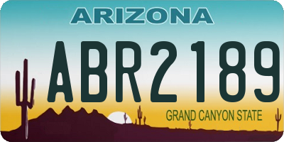 AZ license plate ABR2189
