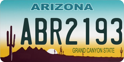 AZ license plate ABR2193