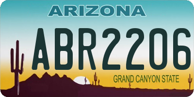 AZ license plate ABR2206