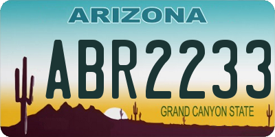 AZ license plate ABR2233