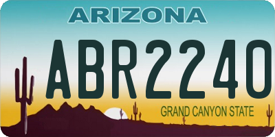 AZ license plate ABR2240