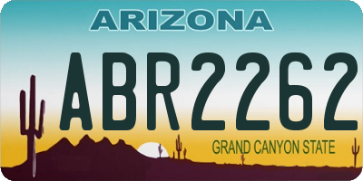 AZ license plate ABR2262