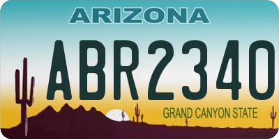 AZ license plate ABR2340