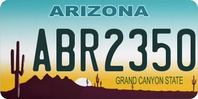 AZ license plate ABR2350