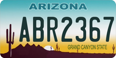 AZ license plate ABR2367
