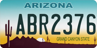 AZ license plate ABR2376