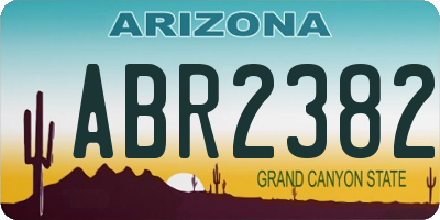 AZ license plate ABR2382