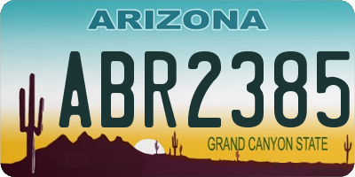 AZ license plate ABR2385