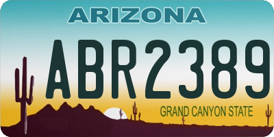 AZ license plate ABR2389