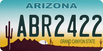 AZ license plate ABR2422