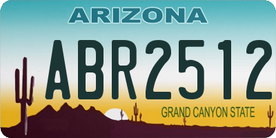 AZ license plate ABR2512