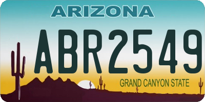 AZ license plate ABR2549