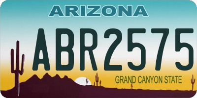 AZ license plate ABR2575