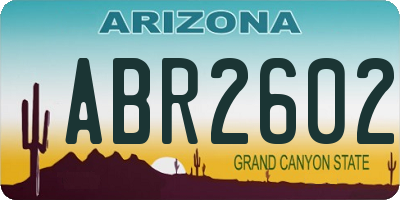 AZ license plate ABR2602