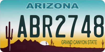 AZ license plate ABR2748