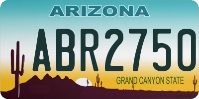 AZ license plate ABR2750