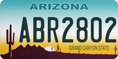 AZ license plate ABR2802