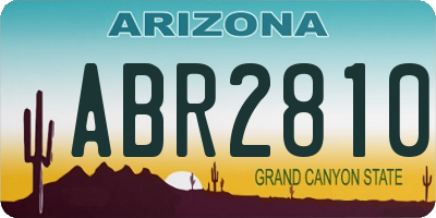 AZ license plate ABR2810