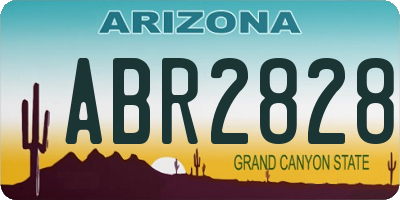 AZ license plate ABR2828