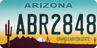 AZ license plate ABR2848