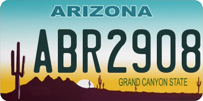 AZ license plate ABR2908